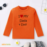 Full Sleeves T-shirt with I Love My Dada & Dadi Print