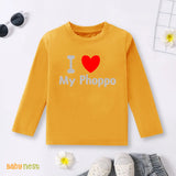 Full Sleeves T-shirt with I Love My Phupo Print