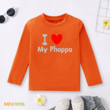 Full Sleeves T-shirt with I Love My Phupo Print