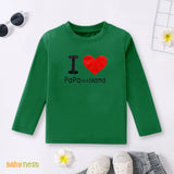 Full Sleeves T-shirt with I Love Papa And Mama Print