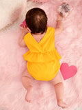 Frock Style Premium Baby Onesie - Yellow