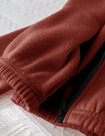 Rust - Mini Style Zip Up Fleece Tracksuit for Kids