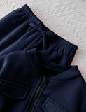 Navy - Mini Style Zip Up Fleece Tracksuit for Kids