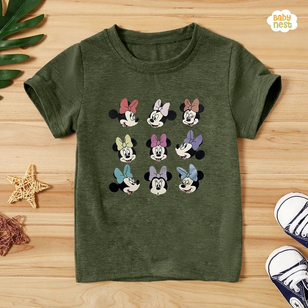 Minnie Moods Half Sleeves T-shirt For Kids - Green