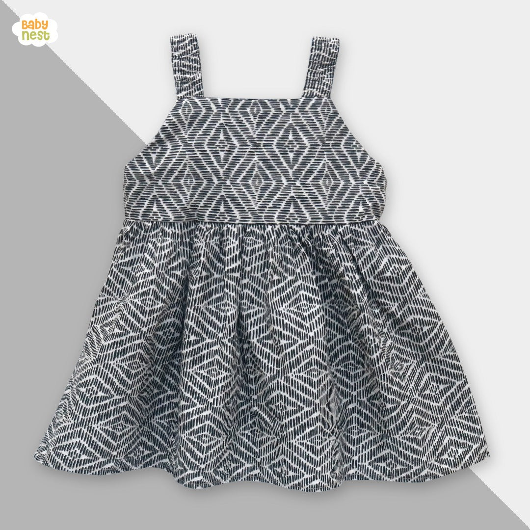 Baby Frock  - BNBSF-1003 Chevron Black