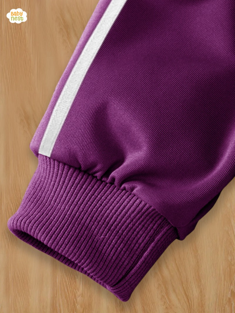 Fleece Sweatshirt with Sweatpants - Purple - Kids Wear 2 Pc Set
