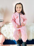 Baby Pink - Mini Style Zip Up Fleece Tracksuit for Kids