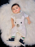 Baby Half Romper - White â€“ Bear