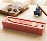 AMNA - Wooden Pencil Box with Sliding Top - Pink