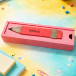 MIRHA - Wooden Pencil Box with Sliding Top - Pink