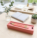 AARBA - Wooden Pencil Box with Sliding Top - Pink
