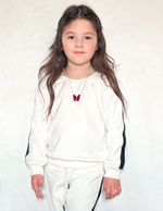 Cozy Fleece White Sweatshirt & Sweatpants Set - Active Winter Set