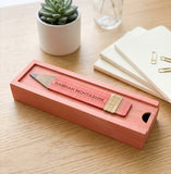 HAMNAH MOHTASHIM  - Wooden Pencil Box with Sliding Top - Pink