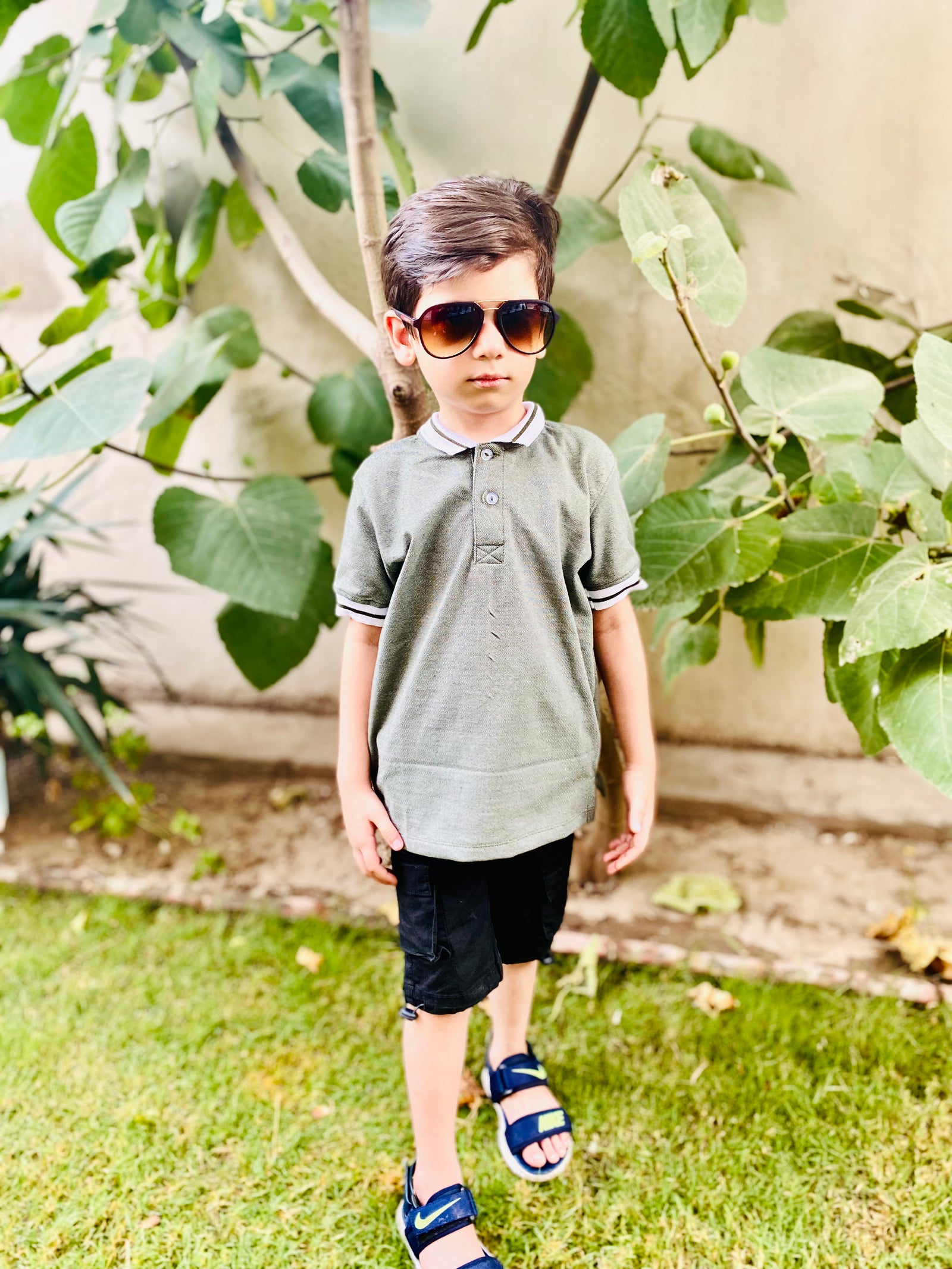 Pique Polo T-Shirt For Kids -Grey Sbt-379