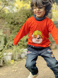 Orange Dog Ruff's Ready to Build Printed Full Sleeves T-shirt for Kids