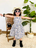 Baby Frock - BNBSF-608 White Plants