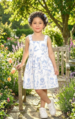 Baby Frock - BNBSF-614 Blue Leafs