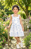 Baby Frock - BNBSF-614 Blue Leafs