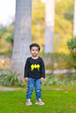 Black Batman Splash Printed Full Sleeves T-shirt for Kids