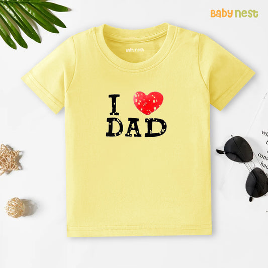 Half Sleeves T-shirt with I Love Dad Print