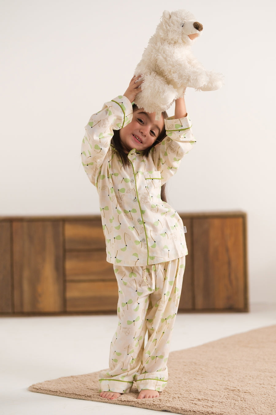Leafy Dawn - Premium Nightsuit For Girls