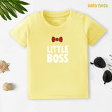 Half Sleeves T-shirt with Little Boss Print