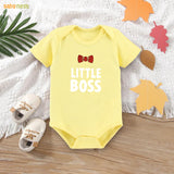 Easyclean Half Sleeves Onesie with Little Boss Print