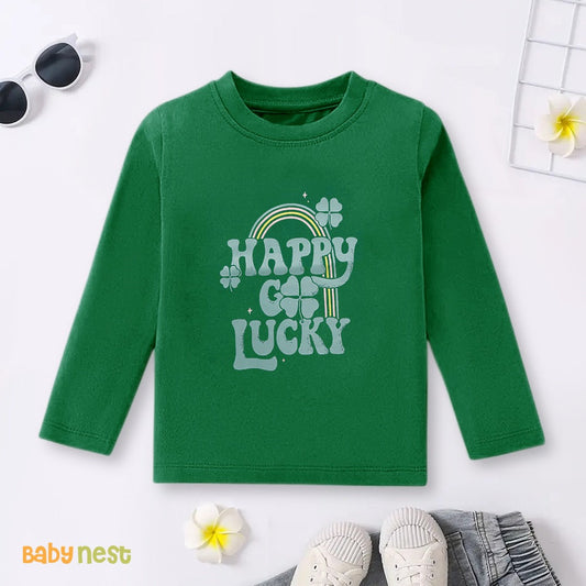 Lucky Green Adventure Printed Full Sleeves T-shirt for Kids