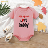 Easyclean Half Sleeves Onesie with Me & My Mum Love Daddy Print