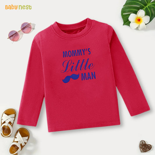 Full Sleeves T-shirt with Mommy's Little Man Print