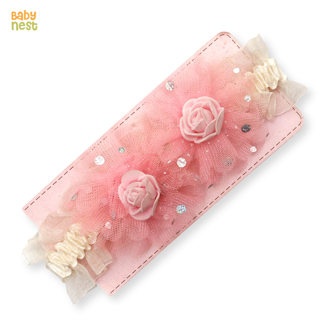 Floral Tulle Hair Band For Girls - 1pc