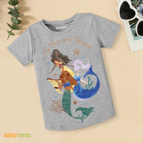 My Voice is a Treasure Half Sleeves T-Shirts For Kids - Grey