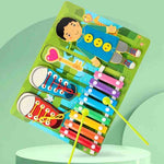 3In1 Wooden Threading Board - Xylophone & Thread Game For Kids