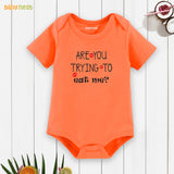 Easyclean Half Sleeves Onesie with Are You Trying To Eat Me Print