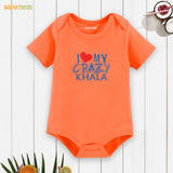 Easyclean Half Sleeves Onesie with I Love My Crazy Khala Print