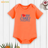 Easyclean Half Sleeves Onesie with I Love My Crazy Phuppo Print