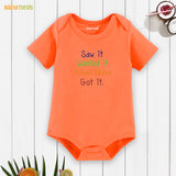 Easyclean Half Sleeves Onesie with Saw It Wanted It Asked Nana Got It Print