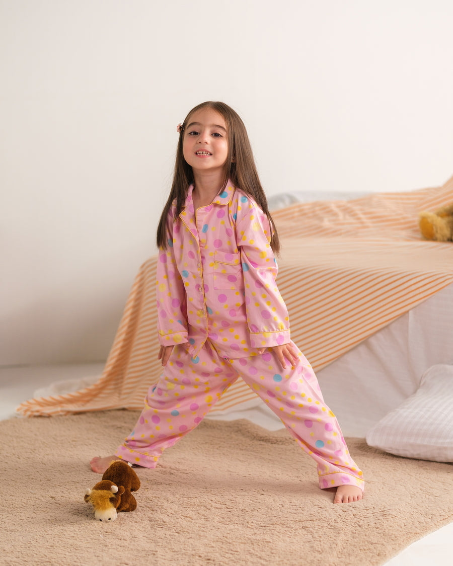 Pink Puff  - Premium Nightsuit For Girls