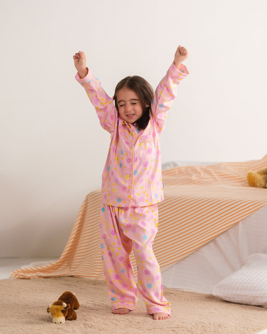 Pink Puff  - Premium Nightsuit For Girls