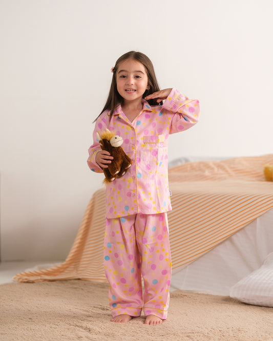 Pink Puff  - Premium Nightsuit For Girls