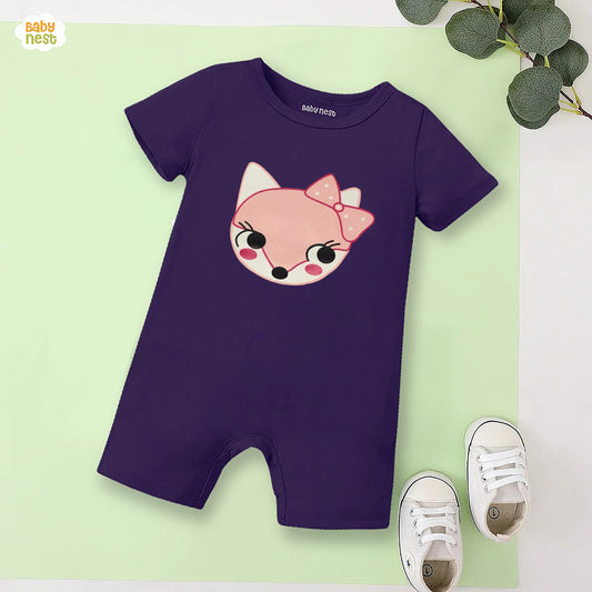 Baby Half Romper - Fox - Purple