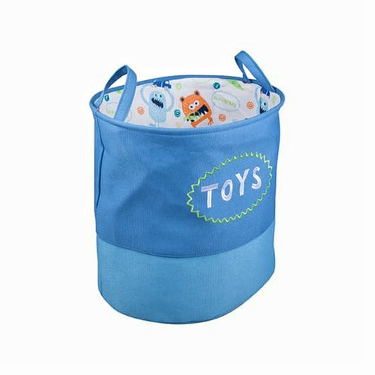 Toys Foldable Storage Laundry Basket Bin With Handles - Blue