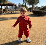 Rust - Mini Style Zip Up Fleece Tracksuit for Kids