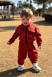 Rust - Mini Style Zip Up Fleece Tracksuit for Kids