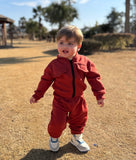 Rust - Mini Style Zip Up Fleece Tracksuit for Kids