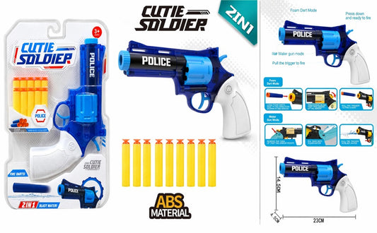 2 in 1 Toy Gun for Kids with Foam Darts & Water Spray - SHOOT GUN 648-35