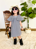 Little Cotton Gingham Dress For Girl