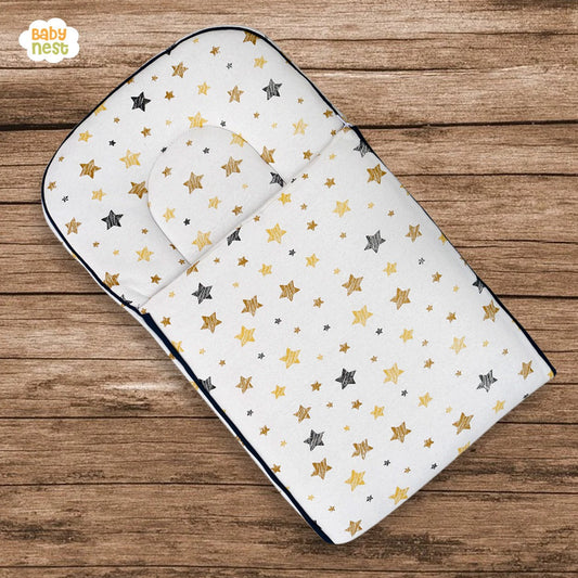 Fleece Carry Nest & Sleeping Bag Starry Stars - White