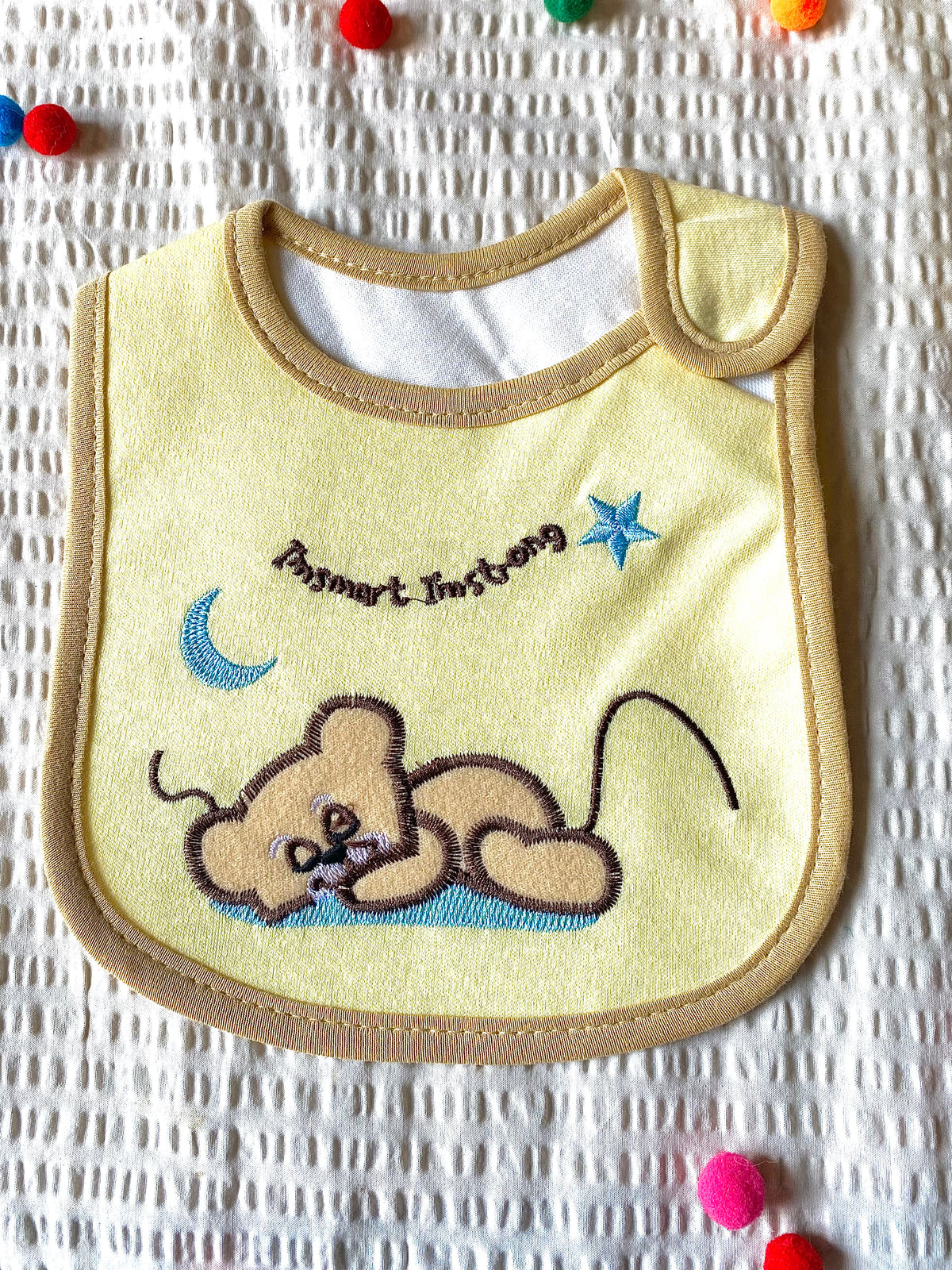 Bib for babies - Bear - Yellow