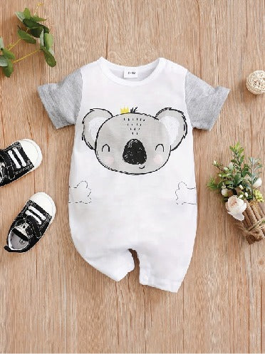 Baby Half Romper - White- Koala Bear